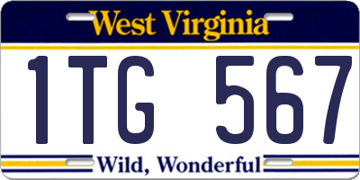 WV license plate 1TG567