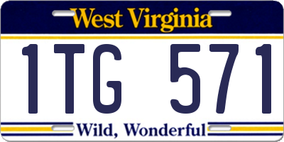 WV license plate 1TG571