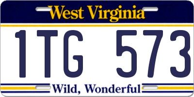 WV license plate 1TG573