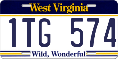 WV license plate 1TG574