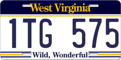 WV license plate 1TG575