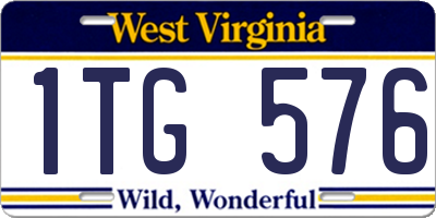 WV license plate 1TG576