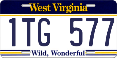 WV license plate 1TG577