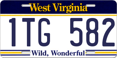 WV license plate 1TG582