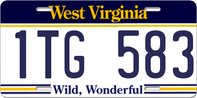 WV license plate 1TG583