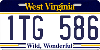WV license plate 1TG586