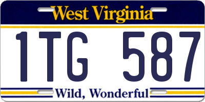 WV license plate 1TG587