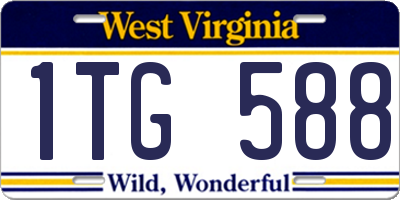 WV license plate 1TG588
