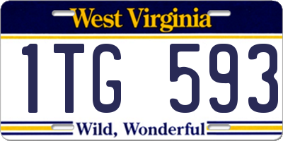 WV license plate 1TG593