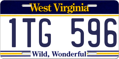 WV license plate 1TG596