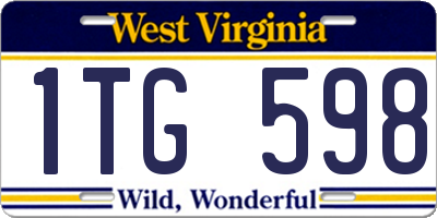 WV license plate 1TG598
