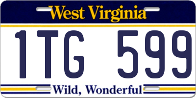 WV license plate 1TG599