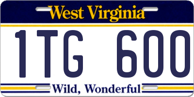 WV license plate 1TG600
