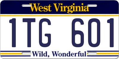 WV license plate 1TG601