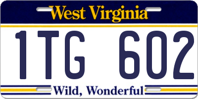 WV license plate 1TG602