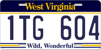 WV license plate 1TG604