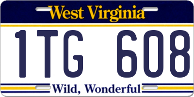 WV license plate 1TG608