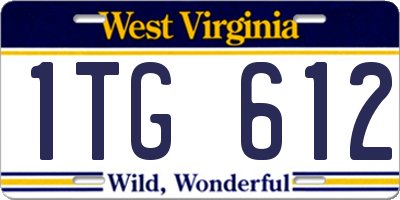 WV license plate 1TG612