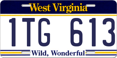 WV license plate 1TG613