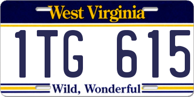 WV license plate 1TG615