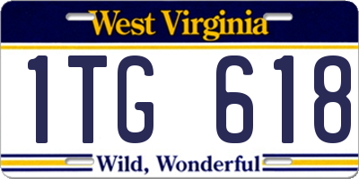 WV license plate 1TG618