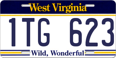 WV license plate 1TG623