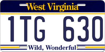 WV license plate 1TG630