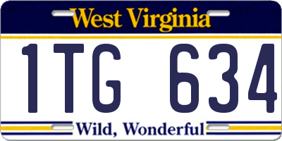 WV license plate 1TG634