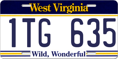 WV license plate 1TG635