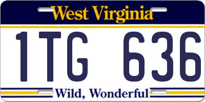 WV license plate 1TG636