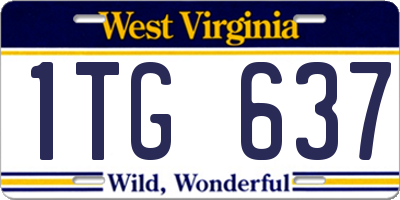 WV license plate 1TG637