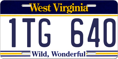 WV license plate 1TG640
