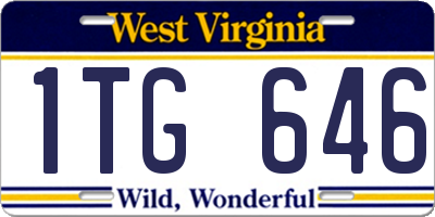 WV license plate 1TG646