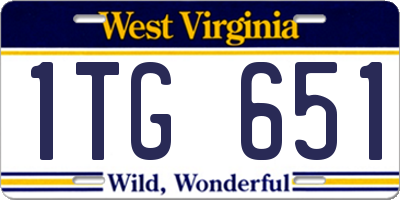 WV license plate 1TG651
