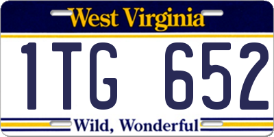 WV license plate 1TG652