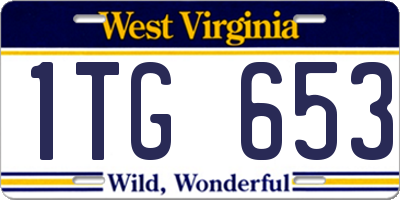 WV license plate 1TG653
