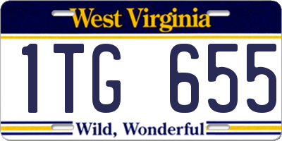 WV license plate 1TG655