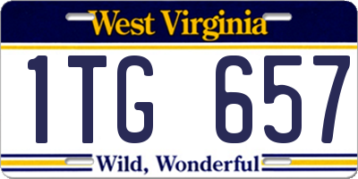 WV license plate 1TG657