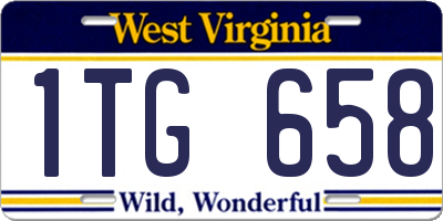 WV license plate 1TG658