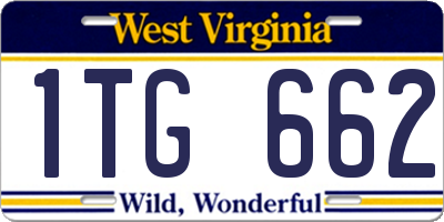 WV license plate 1TG662