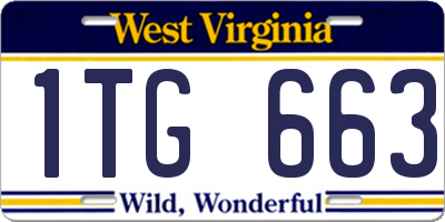 WV license plate 1TG663