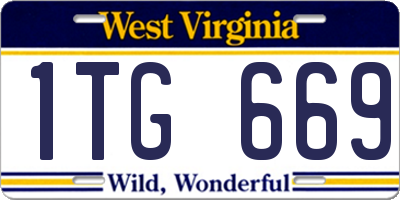 WV license plate 1TG669