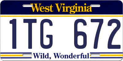 WV license plate 1TG672