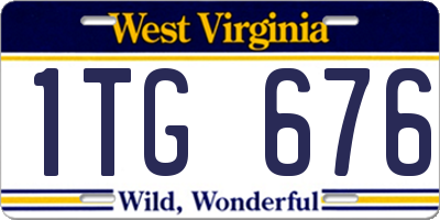 WV license plate 1TG676