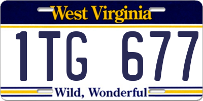 WV license plate 1TG677