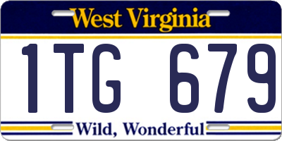 WV license plate 1TG679