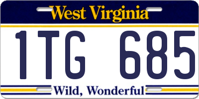 WV license plate 1TG685