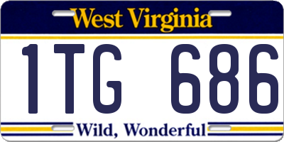 WV license plate 1TG686