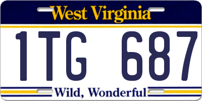 WV license plate 1TG687
