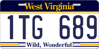 WV license plate 1TG689